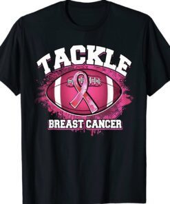 Tackle Football Pink Ribbon Breast Cancer Awareness Gift TShirt