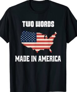 Two Words Made In America Biden Anti Joe US Flag Shirt