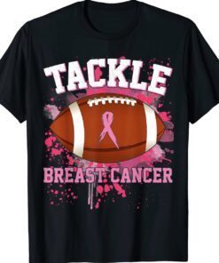 Tackle Football Pink Ribbon Breast Cancer Awareness Classic TShirt