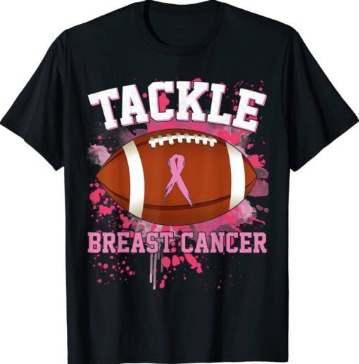 Tackle Football Pink Ribbon Breast Cancer Awareness Classic TShirt