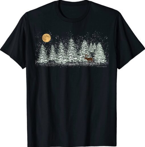 A Caribou in Snowy Pines Christmas Sojourners Emporium Shirt