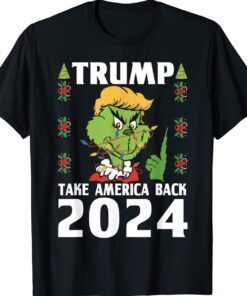 Grinch Trump 2024 Take America Back Tee Christmas Pajama Xmas Shirt