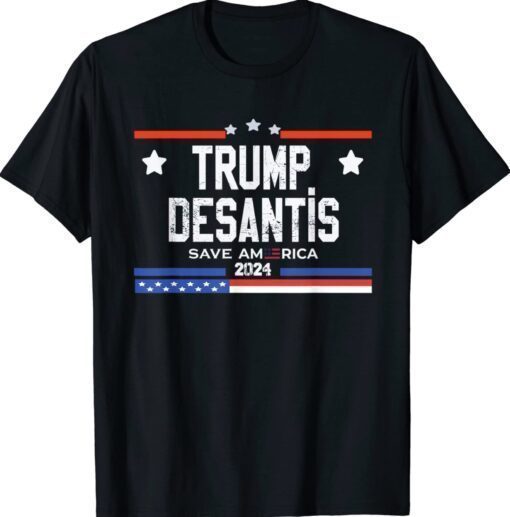 Trump Desantis 2024 save America USA Flag Shirt