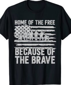 American Flag Veteran Home Of The Free T-Shirt