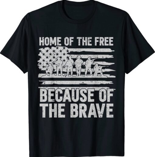 American Flag Veteran Home Of The Free T-Shirt