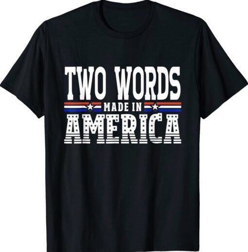 TWO WORDS-MADE IN AMERICA FUNNY T-Shirt