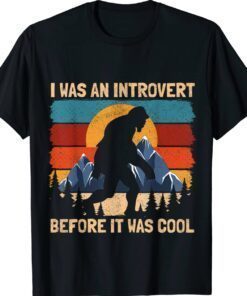 Bigfoot Sasquatch Vintage Retro Sunset Introvert Gift TShirt