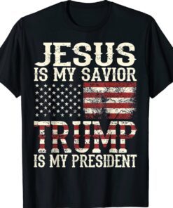 American Jesus Is My Savior Trump Is My President Shirt