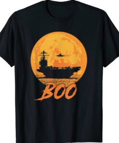 Boo Carrier Aircraft Funny Halloween For Military Navy Shirt