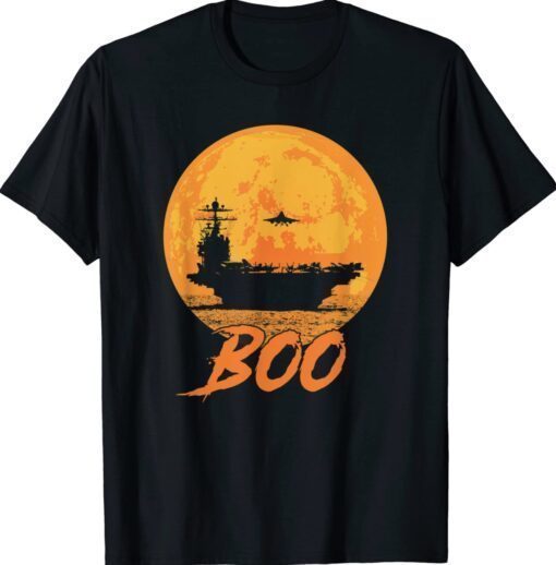 Boo Carrier Aircraft Funny Halloween For Military Navy Shirt