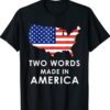 Two Words Made In America Biden Funny TShirt