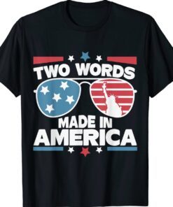 Two Words Made in America Funny Biden Quote T-Shirt