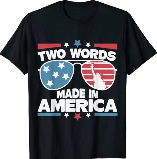 Two Words Made in America Funny Biden Quote T-Shirt