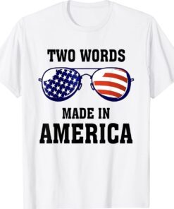 Two Words Made In America Anti Joe Biden Flag Funny Shirt