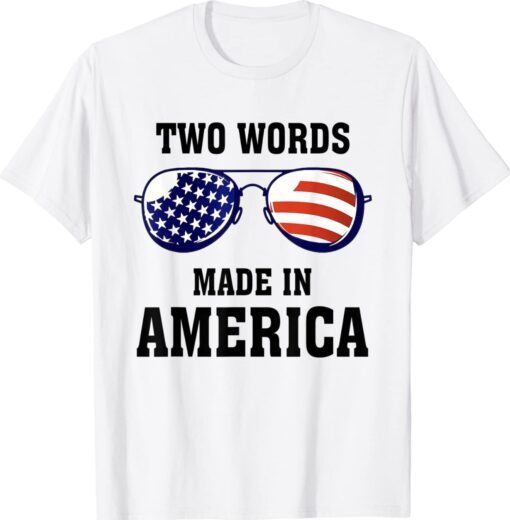 Two Words Made In America Anti Joe Biden Flag Funny Shirt