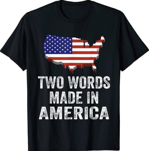 Two Words Made In America USA Flag Shirt