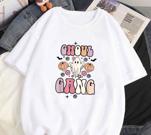 Ghoul Gang Groovy Hey Boo Pumpkin Boo Crew Funny Halloween Shirt