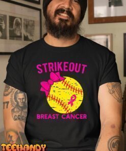Strike Out Breast Cancer Awareness Vintage Softball Fighters T-Shirt