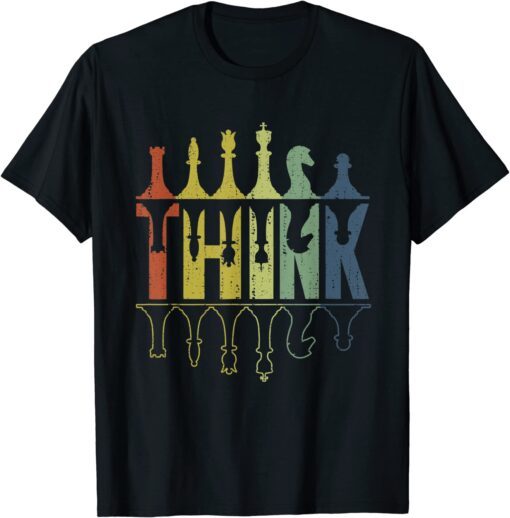 Think Retro Vintage Chess Pieces Player T-Shirt