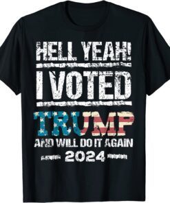 Trump 2024 I Voted Trump Flag MAGA Patriot Party Election T-Shirt