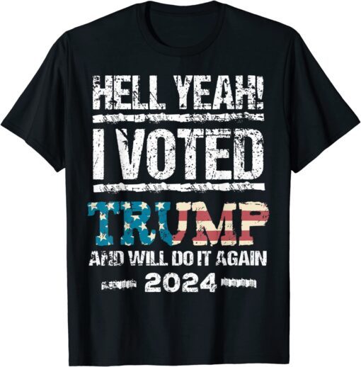 Trump 2024 I Voted Trump Flag MAGA Patriot Party Election T-Shirt