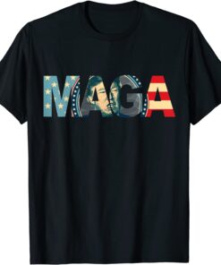 Trump 2024 Voted MAGA American Flag Re Election Vote T-Shirt
