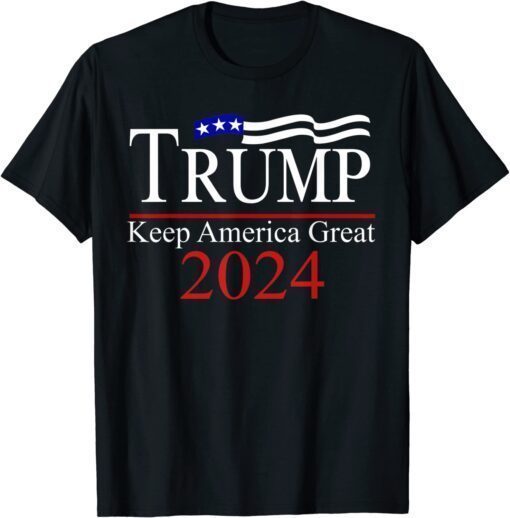 Trump 2024 keep America great USA flag T-Shirt