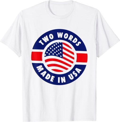 Two Words Made In America Anti-Biden USA Flag T-Shirt