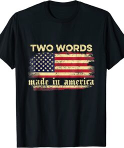 Two Words Made In America Joe Biden Retro Vintage Flag T-Shirt