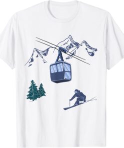 Winter Sports Skiing Snow Scene Vintage Ski Resort Mountains T-Shirt