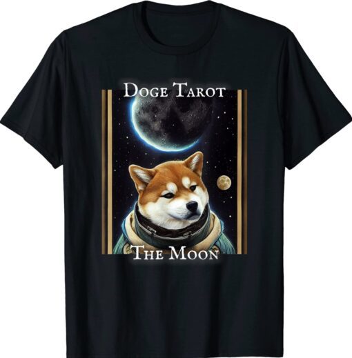 Doge Tarot The Moon Shiba Inu Dogecoin HODL Space Witch Shirt