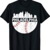 Vintage Philadelphia Skyline Baseball Retro Philly Cityscap Shirt
