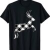 Classic White And Black Christmas Buffalo Plaid Deer Shirt