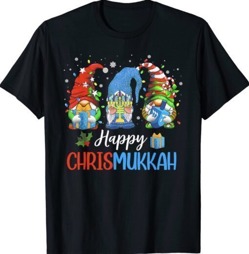 Happy Chrismukkah Gnomes Merry Christmas And Happy Hanukkah Shirt