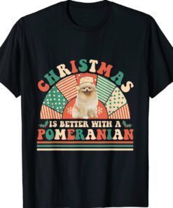 Retro Christmas Is Better With A Pomeranian Shirt