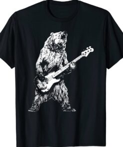 Bear Playing Bass Guitar Bear Guitarist Music Lovers Shirt