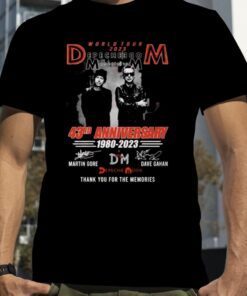 World Tour 2023 Depech Mode Memento Mori 43rd Anniversary 1980-2023 Thank You for the memories signatures shirt