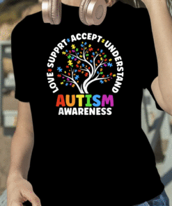 2023 Autism Love Accept Support Autism Awareness Autistic TShirt