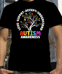 2023 Autism Love Accept Support Autism Awareness Autistic TShirt