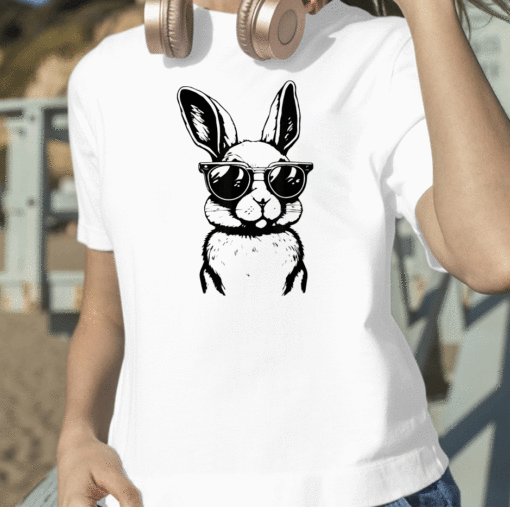 2023 Bunny Face With Sunglasses Easter Day Shirts