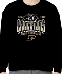 2023 Purdue Boilermakers Big Ten Champs Basketball 25X Black Shirts