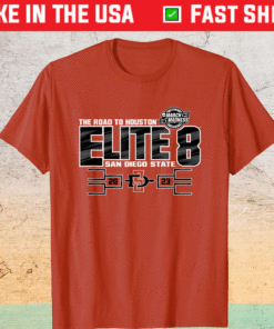 2023 San Diego State Aztecs Elite 8 Basketball Red TShirt