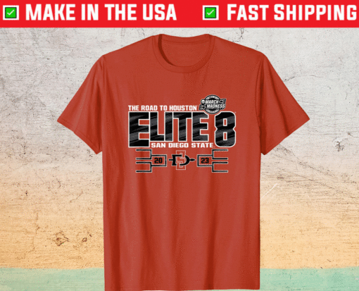 2023 San Diego State Aztecs Elite 8 Basketball Red TShirt