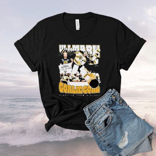 Ullmark linus goalie goal first in team history shirt