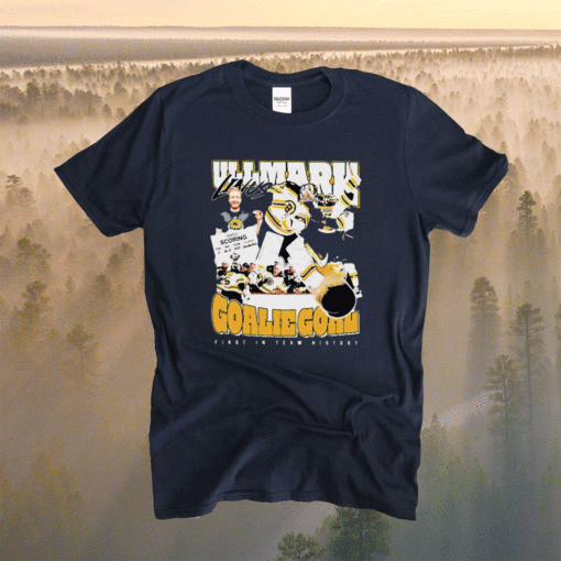 Ullmark linus goalie goal first in team history shirt