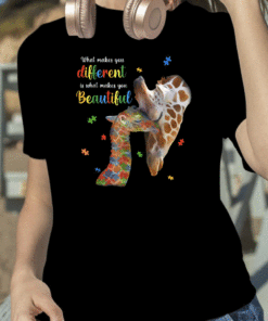 What Makes You Different Giraffe Mom Autism Child Awareness 2023 Shirt