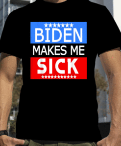 Biden Makes Me Sick Anti Biden Idiot Political Humor Vintage T-Shirt