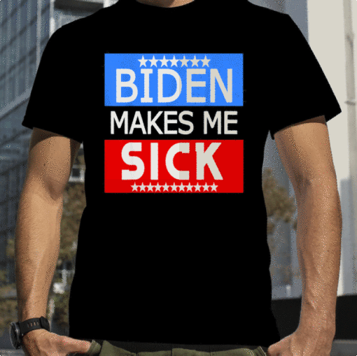 Biden Makes Me Sick Anti Biden Idiot Political Humor Vintage T-Shirt