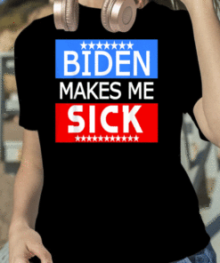 Biden Makes Me Sick Anti Biden Idiot Political Humor Vintage T-Shirt