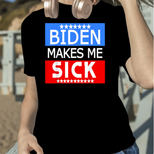 Biden Makes Me Sick Anti Biden Idiot Political Humor Vintage T-Shirt